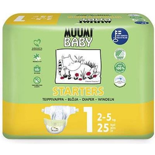 Подгузники «Muumi Baby» Экологические, Starters 1, 2-5 кг, 25 шт