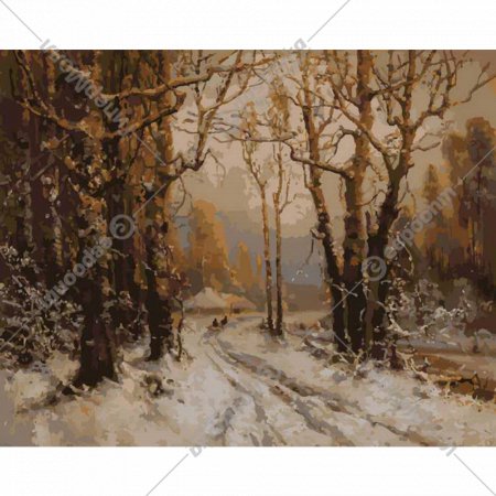 Картина по номерам «Lori» Дорога в зимнем лесу, Рх-053, 41х51 см