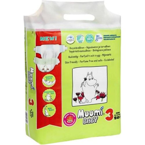 Подгузники «Muumi Baby» Экологические 3, 5-8 кг, 50 шт