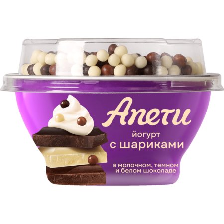 Йогурт Савушкин Апети, пломбир и хрустящие шарики, 5%, 105 г