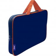 Папка-портфель «Оникс» ПМД 2-42 Темно-синий-оранжевый, 350х265х45 мм