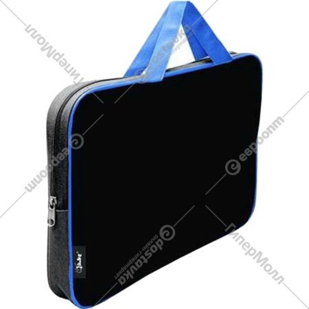 Папка-портфель «Оникс» ПМД 2-42 Черный-ярко-голубой, 350х265х45 мм