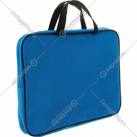 Папка-портфель «Оникс» ПМД 2-42 Ярко-голубой-черный, 350х265х45 мм