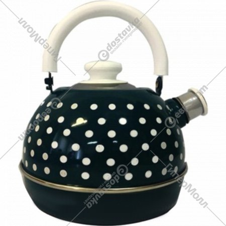 Чайник со свистком «Сила Дон» TMM04/35/02/27/H03, черный/малые белые горохи, 3.5 л