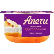 Паста творожная «Савушкин» Апети, персик-груша, двухслойная, 4%, 100 г