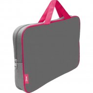 Папка-портфель «Оникс» ПМД 4-42 Серый-розовый, 350х265х80 мм