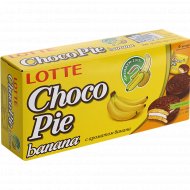 Печенье «Choco Pie» Lotte с ароматом банана, 168 г