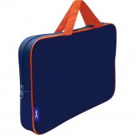 Папка-портфель «Оникс» ПМД 4-42 Темно-синий-оранжевый, 350х265х80 мм