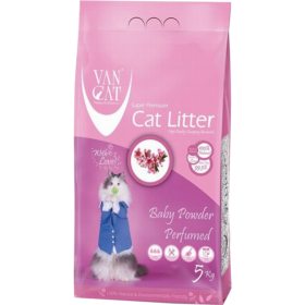 Наполнитель для туалета «Van Cat» Baby Powd, бентонитовый, 5 кг