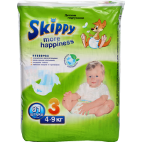 

Подгузники д/детей "SKIPPY"(р.3, 81шт)