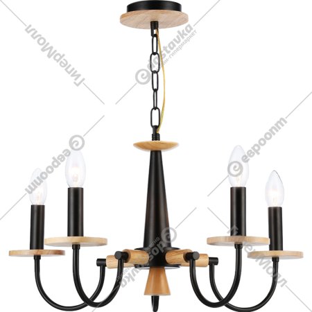 Подвесной светильник «Ambrella light» TR9593/5 BK/LW, черный/светлое дерево