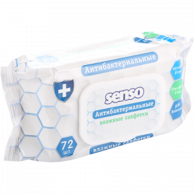 Влажные салфетки «Senso» антибактериальные, 72 шт