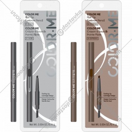 Карандаш для бровей «Miniso» Color Me Flat Tip, 2012114211102, черный, 0.14 г