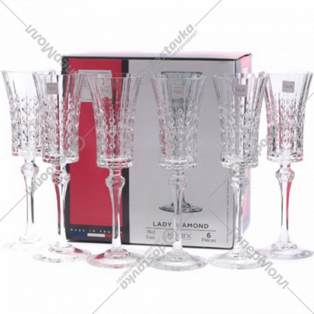 Набор бокалов для шампанского «Eclat» Lady Diamond, 6 шт, 150 мл