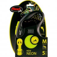 Поводок-рулетка «Flexi» New Classic Neon, 31704, M, 25 кг, лента, 5 м