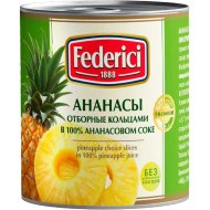 Ананасы «Federic» кольца, в ананасовом соке, 432 г