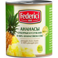 Ананасы «Federic» кусочками в ананасовом соке, 432 г