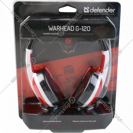 Гарнитура стерео «Defender» Warhead G-120 / 64098, красный / белый