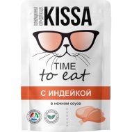 Корм для кошек «Kissa» консервированный, с индейкой в соусе, 28х75 г
