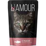 Корм для кошек «Lamour» консервированный, с рыбой в соусе, 28х75 г
