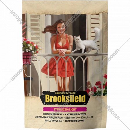 Корм для кошек «Brooksfield» Sterilized/Light Cat Chicken, курица в соусе, 85 г