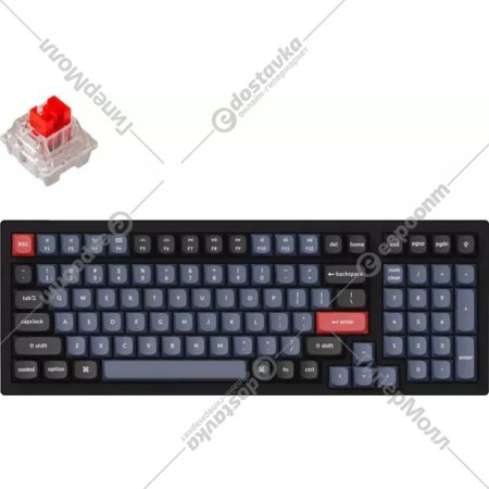 Клавиатура «Keychron» K4 Pro, K4P-H1-RU, grey/red