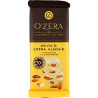 

Белый шоколад"WHITE&EXTRA"almond,90г