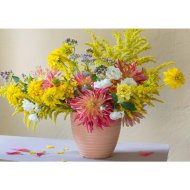 Алмазная мозаика «Рыжий кот» Садовые благоухающие цветы, CF30076, 30х40 см