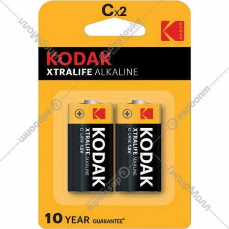 Элемент питания «Kodak» Xtralife Alkaline LR14/2BP, 2 шт