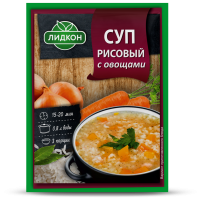 

Суп рисовый с овощами "ЛИДКОН" 70г.