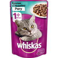 

Корм д/котов "WHISKAS"(крол,инд,рагу)85г