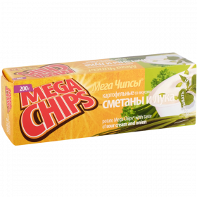 Чипсы «Mega Chips» сме­та­на и лук, 200 г