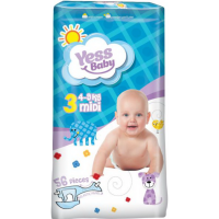 

Детские подгузники"YESS BABY"(midi)56шт