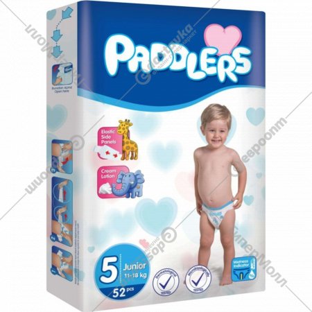 Подгузники детские «Paddlers» Jumbo pack, размер Junior, 11-18 кг, 52 шт