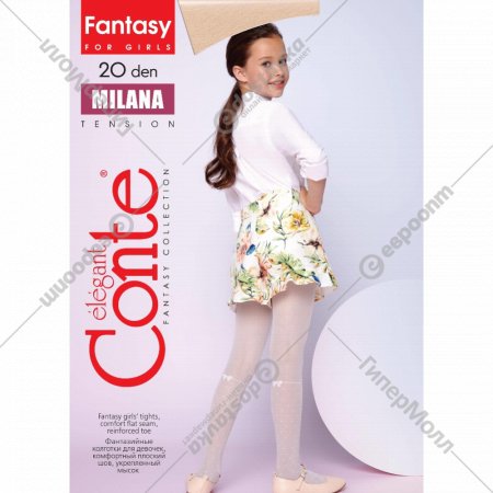 Колготки детские «Conte Elegant» Milana, bianco, размер 104-110