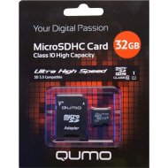 Карта памяти «Qumo» MicroSDHC, 32GB, QM32GMICSDHC10U1