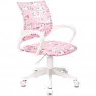 Кресло «Бюрократ» Burokids 1 W, розовый единороги/пластик белый