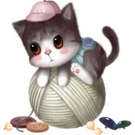Картина по номерам «PaintBoy» Котик с клубком, GX8400