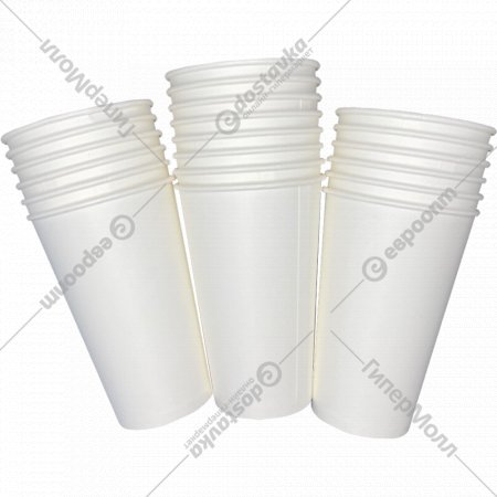 Набор одноразовых стаканов «Актуально» белый, однослойный, 450 мл, 20 шт