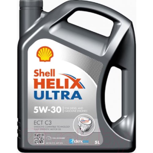 Масло моторное «Shell» Helix Ultra, ECTC3, 5W30, 5 л