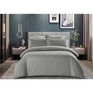 Комплект постельного белья «Luxor» Полоса 1x1, 16-4703, евро-стандарт, сатин-страйп, светлый графит