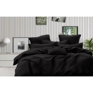 Комплект постельного белья «Luxor» Полоса 1x1, 19-0303, евро-стандарт, сатин-страйп, черный