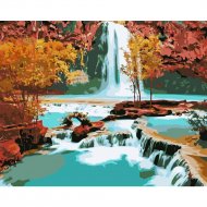 Картина по номерам «PaintBoy» Водопад осенью, GX7253