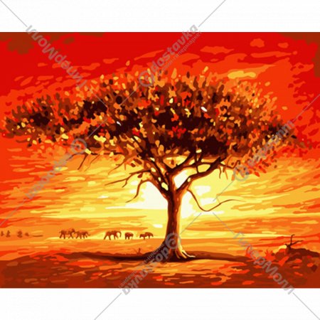 Картина по номерам «PaintBoy» Дерево в саванне, GX6316