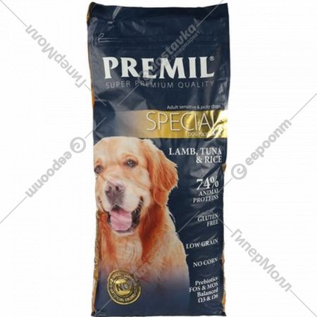 Корм для взрослых собак «Premil» Special, гипоаллергенный, 15 кг