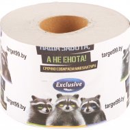 Туалетная бумага «Exclusive» Еноты, 1 слой, с гильзой, 565х110х80 мм
