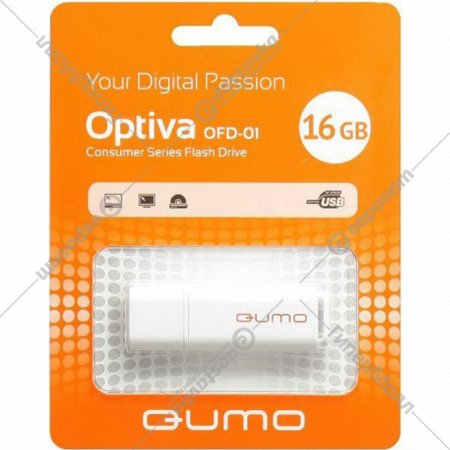 USB Flash «Qumo» Optiva 01 16GB 2.0, QM16GUD-OP1-white