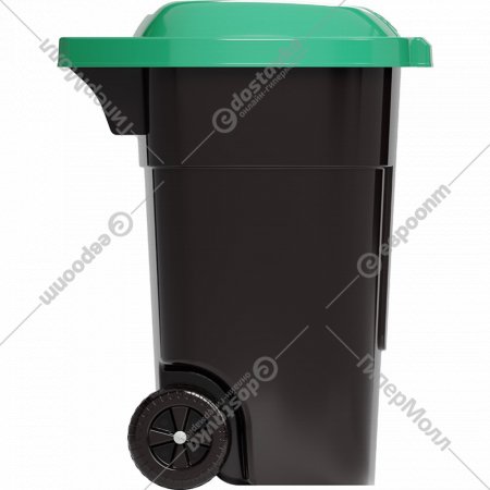 Бак для мусора «Альтернатива» М4663, черный/зеленый, 65 л