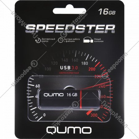 USB Flash «Qumo» Speedster 16GB 3.0, QM16GUD3-SP-black