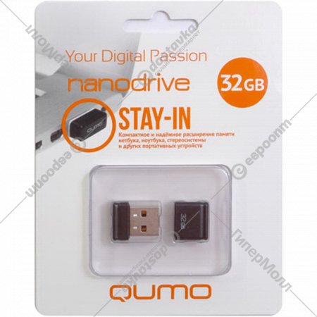 USB Flash «Qumo» Nano 32GB, QM32GUD-NANO-B